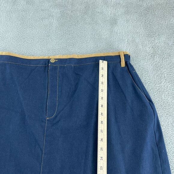 Vintage E.L.C.C. Denim Skirt With Leaf Motif Elastic Womens Size 2X 2051 - Picture 5 of 8